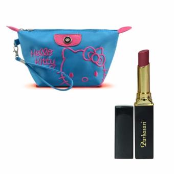 Purbasari Lipstick Color Matte 82 Free Alisha Tas Kosmetik Mini 201-Biru