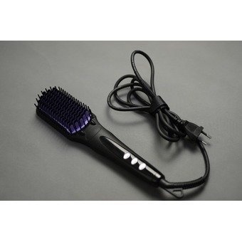 30s fast heating up Hair Straightener Brush Comb 50W Electric Hot Hair Brush Ceramic Iron Safety Plug smoth Brush blue/black