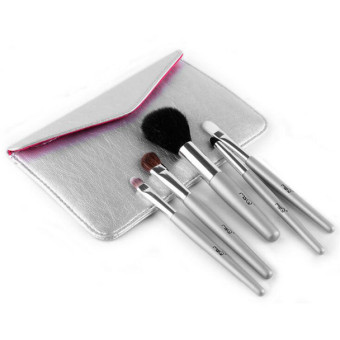 MSQ 5ps journey. makeup brush makeup brush set beauty make-up brush with A Silver PU leather bag(Silver)  