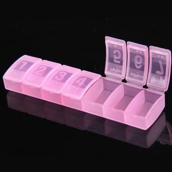 Kotak Obat Mini / Kotak Obat Saku Model Panjang - Pink