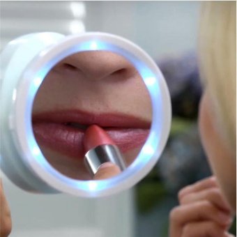 Ai Home Travel Makeup Mirror LED Lights Swivel Brite Cosmetic 8x Magnifying Glass - intl