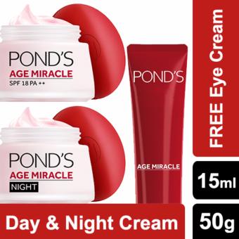 Pond'S Age Miracle Day & Night Cream 50G Free Eye Cream 15Ml