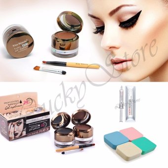 Lucky Kiss Beauty Waterproof Gel Eyeliner + Eyebrow 2 in 1 - 1 Pcs + Xbeino Serum Whitening - 1 Pcs + Sponge Beauty Diamond - 1 Pcs