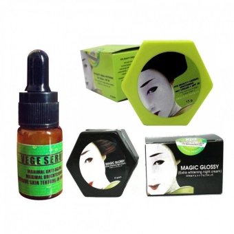 Magic Glossy - Paket Day Cream Night Cream & Serum - FPD Beauty Herb - 1 Paket