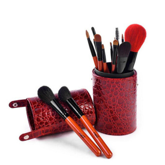 MSQ New Professional 16 Pcs Cosmetics Makeup Brush Set With Cup Holder(Red)