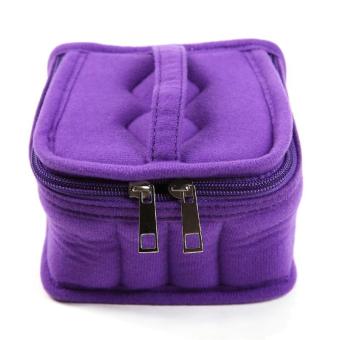 Ai Home Double Zipper 16 Bottles Essential Oil Bag Carrying Case Cosmetic Makeup Bag (Purple)