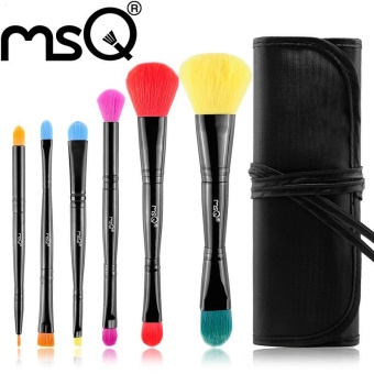 MSQ Brand 6pcs Professional Makeup Brush Set Top Quality Soft Synthetic Hair Make Up Brushes with Bag for Beauty - intl