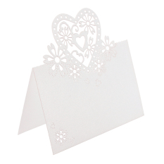 50pcs Heart Cut Table Lace Place Cards Name Number Wedding Party Decoration (Intl)