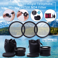 58mm Wide Angle Telephoto Lens + CPL UV ND4 Filter For Canon 7D 700D 1100D - INTL