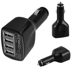 5V 2.1A 4 USB Port Car Cigarette Lighter Charger for Apple iPad 2 3 iPhone 5S 5 6 Plus iPod Touch 4G Samsung Galaxy Motolola HTC Smart Phone Black