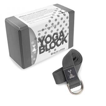 Yoga Block and Yoga Strap Set: One Block and trap - intl
