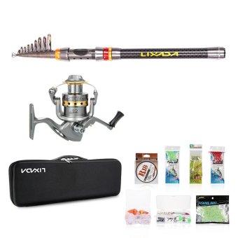 Lixada 2.1m Fishing Rod and Reel Combo Full Kit Spinning Fishing Reel Gear Organizer Pole Set with 100M Fishing Line Lures Hooks and Fishing Carrier Bag Case Fishing Accessories - intl