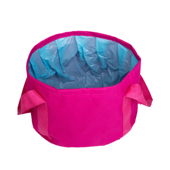 15L Portable Outdoor Foldable Camping Washbasin Basin Bucket Bowl Sink Washing Bag Hiking Water Pot（Rose）