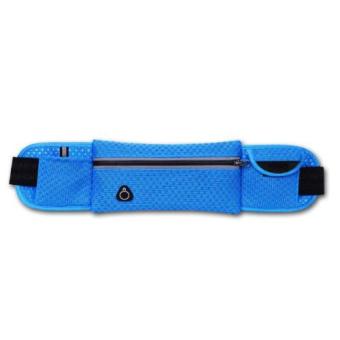 LaCarla Universal Running Belt Waist Pack Unisex Sport Sweatproof Grid Model - Biru