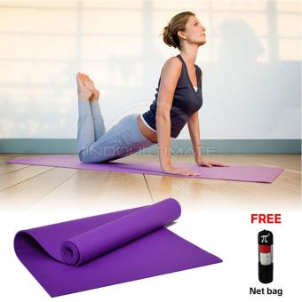 Matras Yoga Anti Slip/Yoga Mat Non–Slip/Portabel Tikar Alas Yoga Pilates 61cm x 172cm x 6mm SP YM-01 Free Tas Matras - Purple