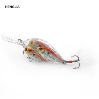 HENGJIA Artificial Fishing Bait Fish Group Shape Lure with Feather (Orange) - intl
