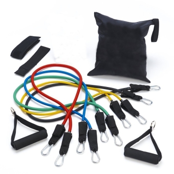 Naoki Products Resistance Band Set with Door Anchor, Ankle Strap, Exercise Chart, and Resistance Band Carrying Case