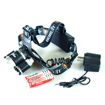 Briday 3 * T6 LED Headlamp Head Flashlight Head Torch Head Lamp Black – Battery & Charger Included - intl
