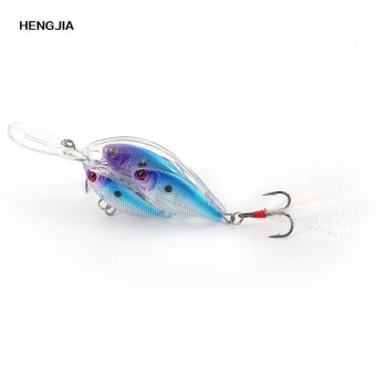 HENGJIA Artificial Fishing Bait Fish Group Shape Lure with Feather (Blue) - intl