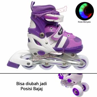 Power Sport Two-Stripes 5000 Aosite inLine Skate Sepatu Roda 2 in 1 Adjustable Wheel - L ( 38 - 42 )