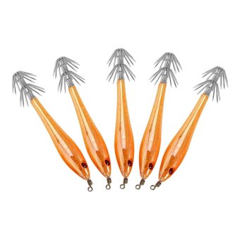 5pcs 9.5cm Plastic Jig Fishing Lures With Swivel Head (orange) - intl