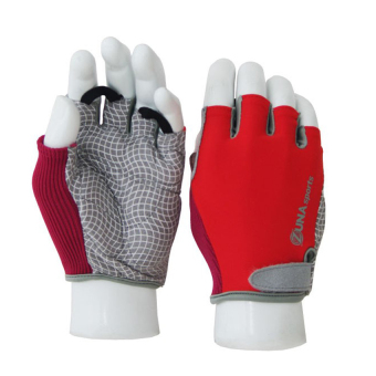 Zuna Sport Ladies White Spidey Cycling Gloves - Red