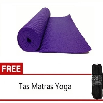 Anekaimportdotcom Matras Yoga, Yoga Mat, Matras Yoga Murah (Gratis Tas) - Ungu
