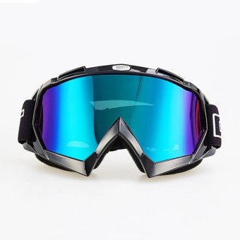 Bersiasat tahan angin bersepeda inovasi Uv404 motor Ski Snowboard kacamata sport kacamata pengaman pelindung dengan tempat tidur ekstra panjang yang dapat diatur tali (hitam) - International