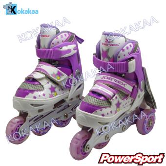 Power Sport in Line Skate Sepatu Roda 2 in 1 Adjustable Wheel M ( 34-37 ) - Ungu