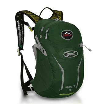 LOCAL LION 15L Polyester Backpack+1.5 L Water Bag+Rain Cover Women Men Backpack Rucksack Riding Knapsack (Dark green)