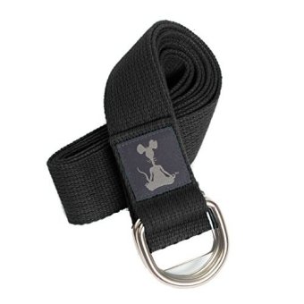 YOGA STRAP: 100% cotton weave, chromed steel rings. Heavy-duty construction is built to last. 1.5 x 8 ft. - intl