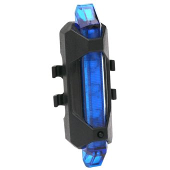 Cocotina MTB bersepeda sepeda Aksesoris USB Isi Ulang Lampu Belakang peringatan keselamatan ekor lampu belakang - Biru