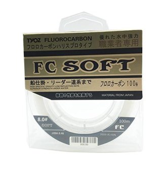 OPF 100% Fluorocarbon Leader Fishing Line 110Yd/100M Spool,Transparent Carbon Fiber Tippet - intl