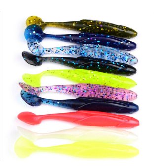 Soft Shad Spiral Worm Lures Fishing Bait Swimbaits Tackle Without Hook 10cm AU3C - intl