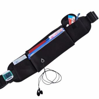 Tokuniku Universal Running Belt Waist Pack Unisex Sport Sweatproof for Mobile Phone - Hitam