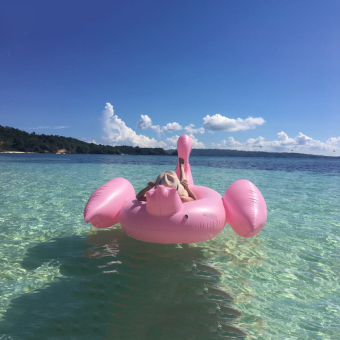 Adult Floaties Flamingo Inflatable Swimming Seat Water Seat Lifebuoy Pelampung Renang