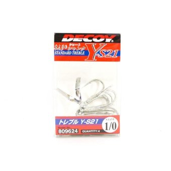 Decoy Y-S21 Treble Hook Standard High Performance Treble Hooks Size 1/0 (9624) 4989540809624