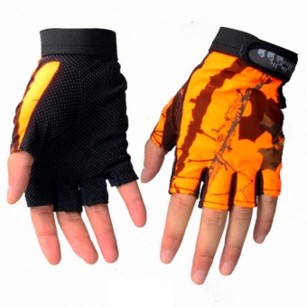 No Finger Gloves Breathable Anti - Slip Fishing Gloves Outdoor Waterproof Sun Gloves - intl