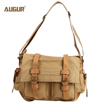 MiniCar Augur 2138 Canvas Cross Body Single Shoulder Laptop Bag with Durable Strap(Color:Khaki) - intl
