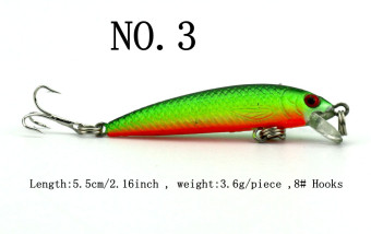 Style:NO.3 1pcs 5.5cm/2.16inch 3.6g/piece Minnow Fishing Lure Crank Lures Bait Crankbait Tackle Fishing lures Fishing baits Fish lure YJ090-NO.3