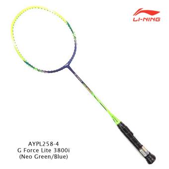 Li-Ning Badminton Racket G Force Lite 3800i neo green blue GRATIS Tas Raket + Extra Grip + String Li-Ning