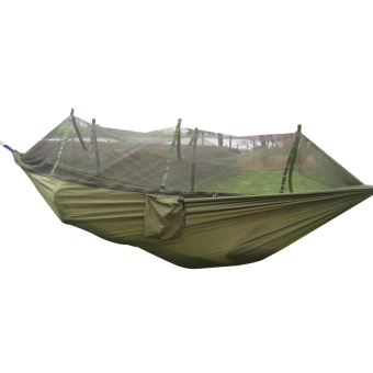 Portabel berkemah kolam rajut nilon + kelambu (hijau tentara) - International