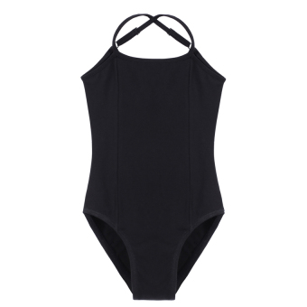 Arshiner Girls Sleeveless Elastic Dancewear Gymnasticsballet Adjustable Strap Leotard ( Black ) - intl
