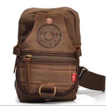 AUGUR Men's Chest Bag Casual Fashionable Canvas Single Shoulder Pouch Sport Bags(Coffee)