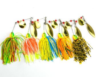 Hengjia 10pcs buzzbait fishing lures 16.3g 4.7cm lead head spinner bait crank bass buzz fishing tackles in 5colors