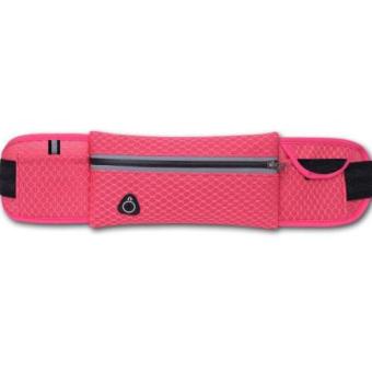 Tokuniku Universal Running Belt Waist Pack Unisex Sport Sweatproof Grid Model - Pink