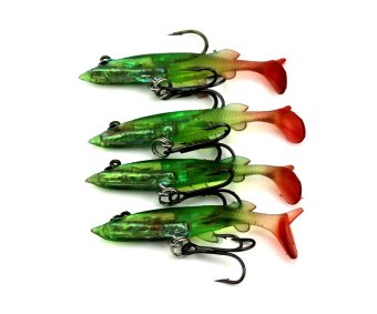 10PCS Hengjia soft fishing baits 6cm 4g soft fishing tackes artificial fishing lures with hooks in plain yellow color