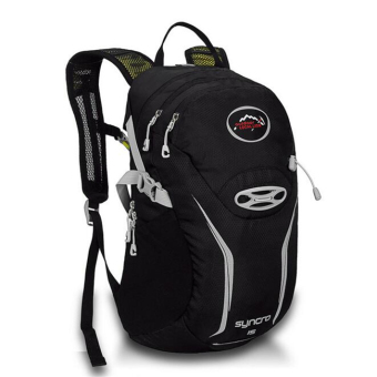 LOCAL LION 15L Polyester Backpack+1.5 L Water Bag+Rain Cover Women Men Backpack Rucksack Riding Knapsack (Black)