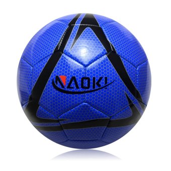 Naoki Size 5 Sewing Machinery Laser leather Football Soccer (Blue)