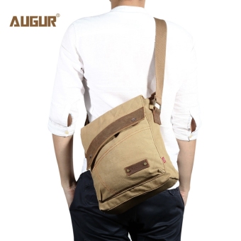 MiniCar Augur 9088 Canvas Cross Body Single Shoulder Laptop Bag with Durable Strap(Color:Khaki) - intl